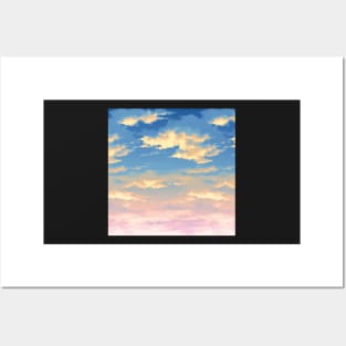 Pastel pink and blue sunset Posters and Art